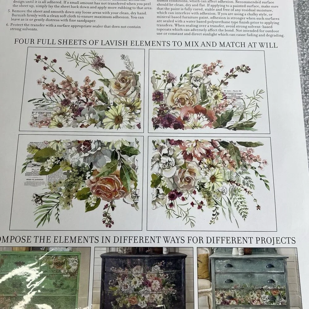 IOD ELYSIUM TRANSFER PACK IRON ORCHID DESIGNS NEW  FLORAL